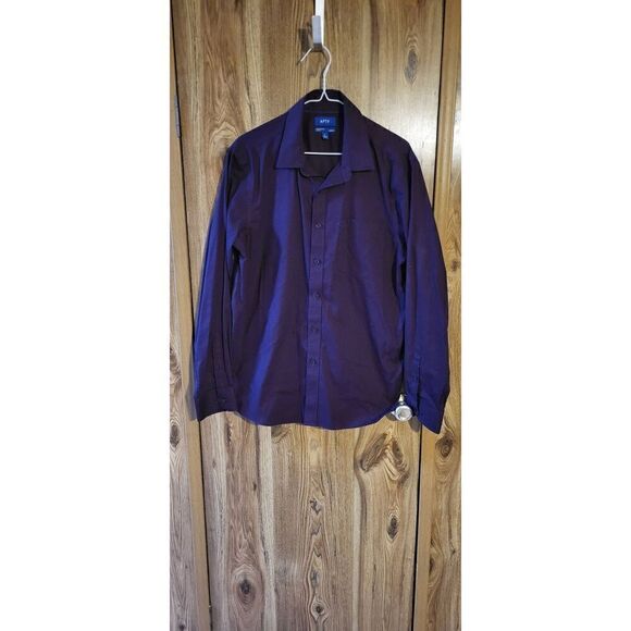 NWOT Apt 9 purple long-sleeved button-down collard dress shirt - Picture 1 of 7